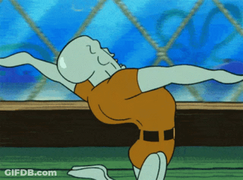 Squidward From SpongeBob SquarePants Doing Yoga GIF