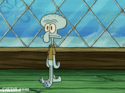 Squidward From SpongeBob SquarePants Fence GIF