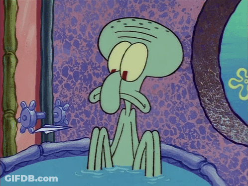 Squidward From SpongeBob SquarePants In Bathtub GIF