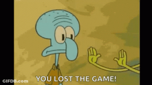 Squidward From Spongebob Squarepants Is Holding A Magic Wand And Saying `` You Lost The Game ! '' GIF