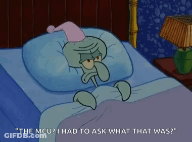 Squidward From Spongebob Squarepants Is Laying In Bed Wearing A Sleep Cap And Asking What That Was . GIF