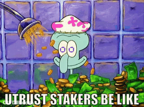 Squidward From Spongebob Squarepants Is Showered With Coins GIF