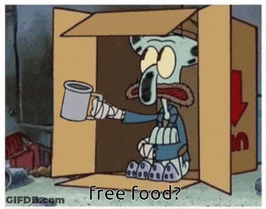 Squidward From Spongebob Squarepants Is Sitting In A Cardboard Box Holding A Cup Of Coffee GIF