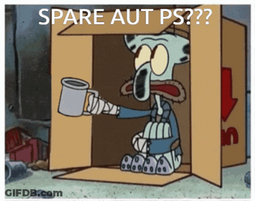Squidward From Spongebob Squarepants Is Sitting In A Cardboard Box Holding A Mug GIF