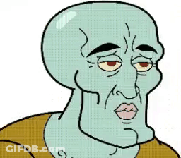 Squidward From Spongebob Squarepants Is Wearing A Brown Shirt And Making A Funny Face . GIF