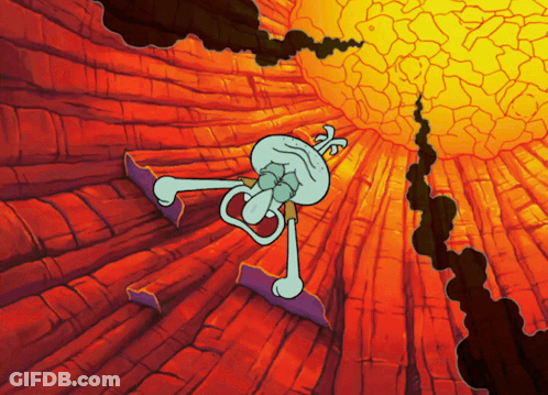 Squidward From Spongebob Squarepants Laying On His Back GIF