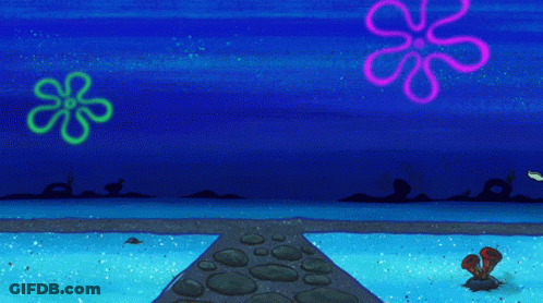Squidward Standing On Rocky Path GIF