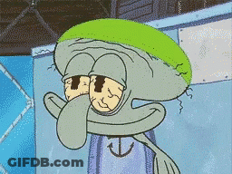 Squidward From SpongeBob With Green Hat GIF
