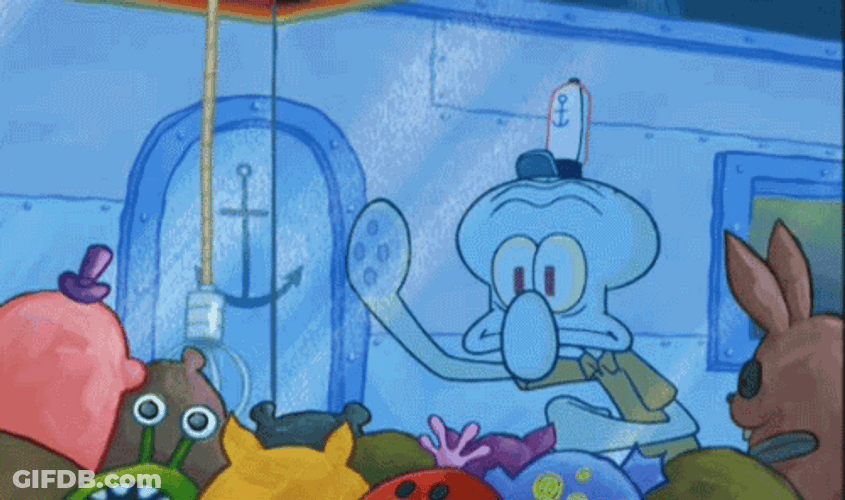 Squidward Future Playing Claw Machine GIF