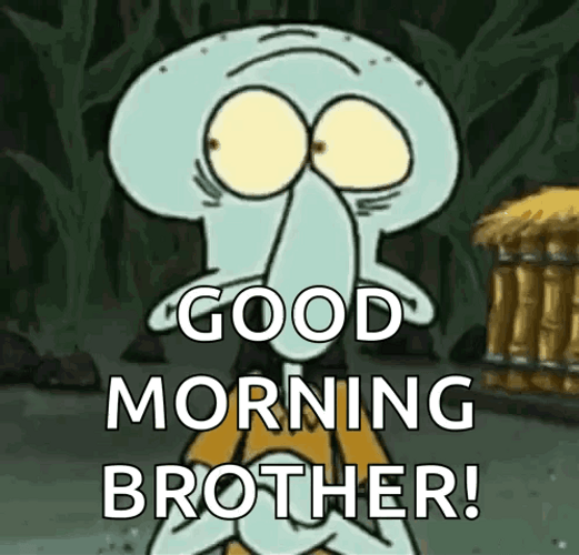 Squidward Good Morning Brother Meme GIF