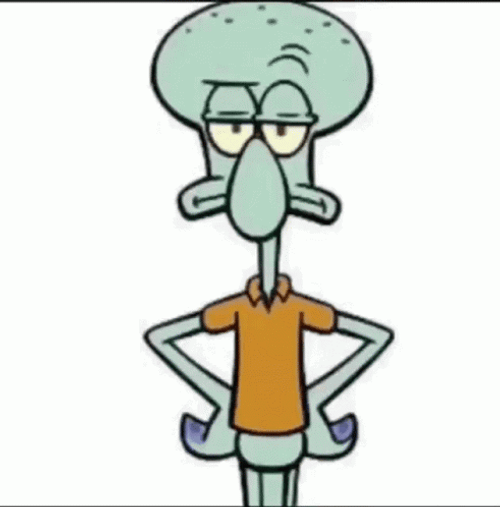 Squidward Grumpy Different Transitions GIF