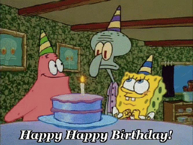 Squidward Happy Birthday Meme GIF