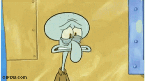 Squidward Holding Brain GIF