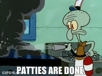 Squidward Holding Fire Extinguisher GIF