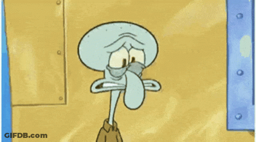 Squidward Holding Pink Brain GIF