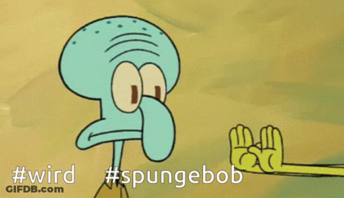 Squidward Holding Rainbow GIF