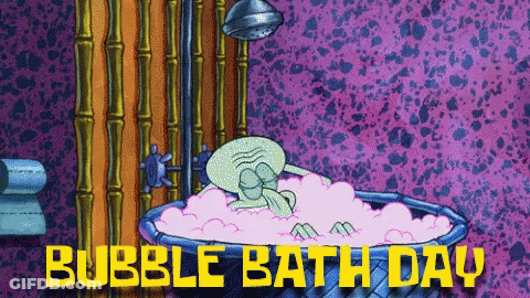 Squidward In Bathtub Bubble Bath Day GIF