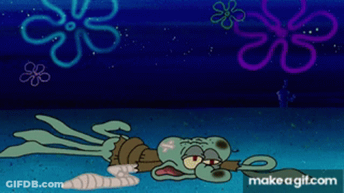Squidward Laying On Ground GIF
