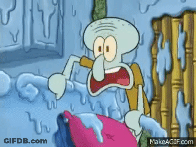 Squidward Lifting Sofa With Spongebob GIF