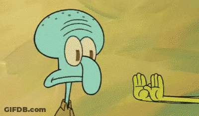 Squidward Looking At Man Face Picture GIF