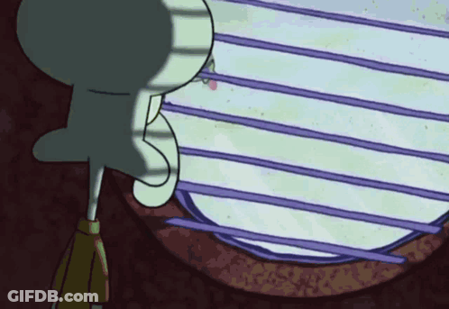Squidward Looking Out Window GIF