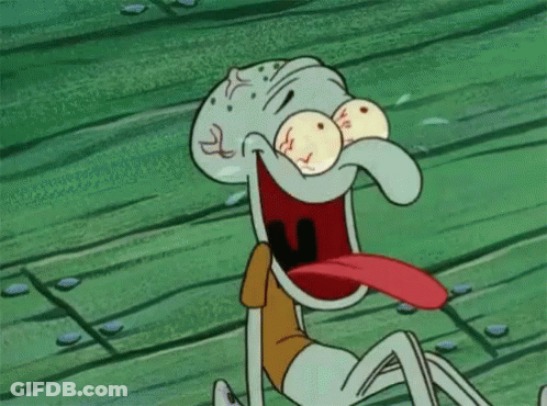 Squidward Making Funny Face With Tongue Out GIF