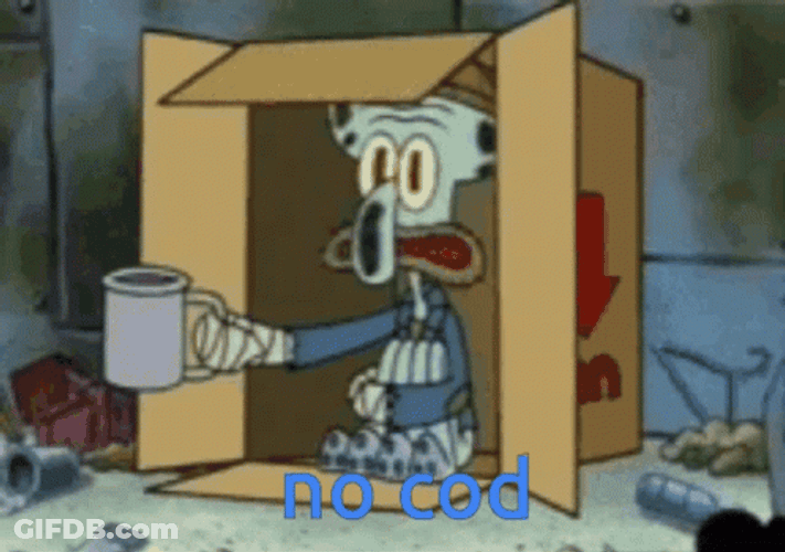 Squidward No Cash Delivery Spare Change GIF