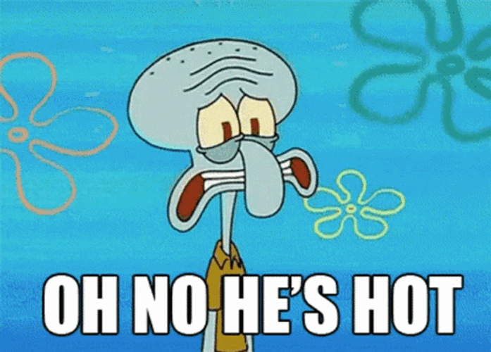 Squidward Oh No He's Hot GIF