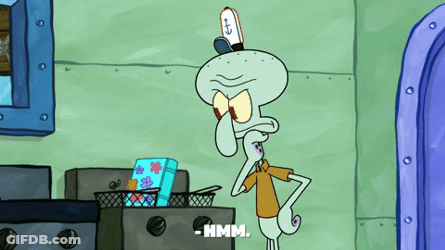 Squidward Opening Recipe Book Of Spongebob GIF