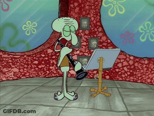 Squidward Playing Clarinet By SpongeBob Pictures GIF