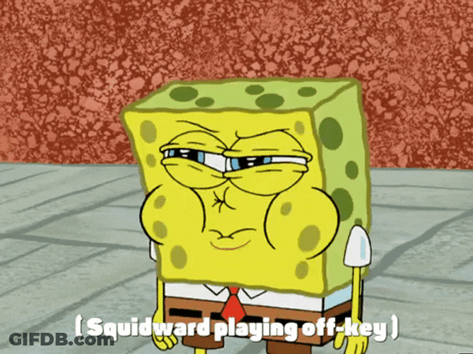 Squidward Playing Off-Key Spongebob Crying GIF