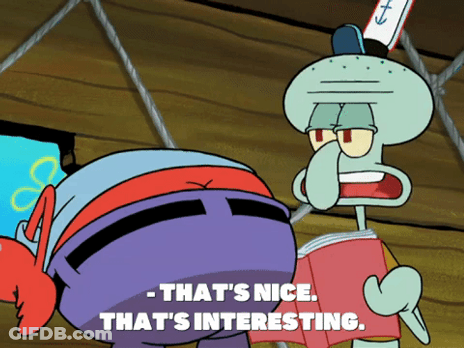 Squidward Reading Book Thats Nice GIF