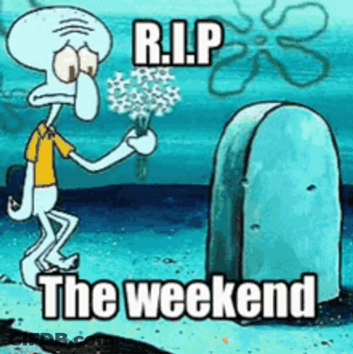 Squidward Rip Rest In Peace Weekend GIF