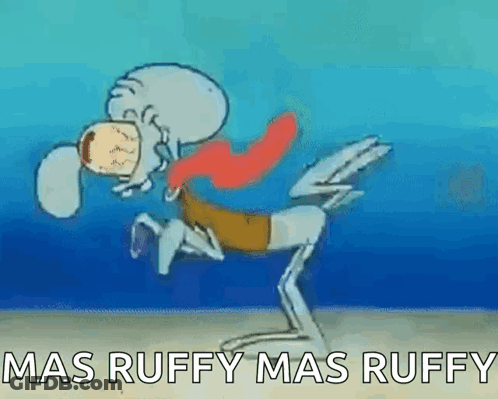 Squidward Running On Beach Mas Ruffy Mas Ruffy GIF