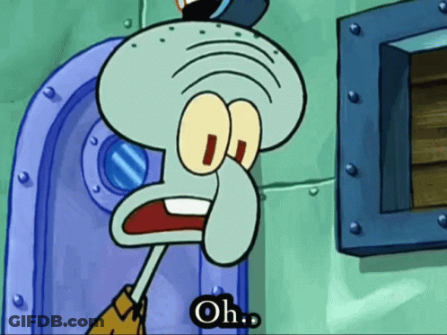 Squidward Saying Oh GIF