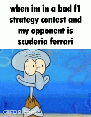 Squidward Says When I'm In A Bad F1 Strategy Contest GIF
