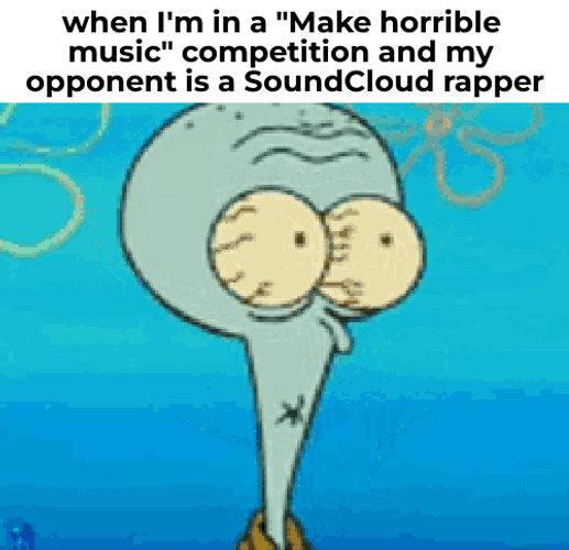 Squidward Shocked Meme Head And Nose Shrink GIF