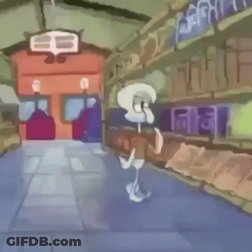 Squidward Shopping Glizzy GIF