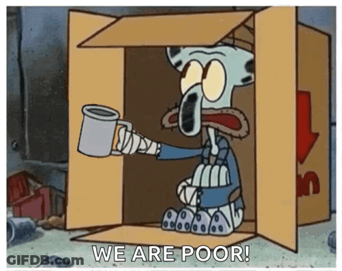 Squidward Sitting In Box Holding Cup And Mug GIF