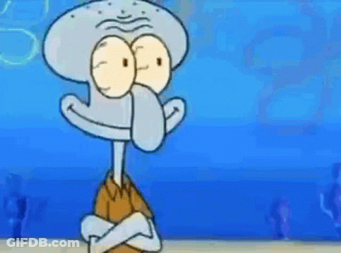 Squidward Standing Arms Crossed Looking At Camera GIF