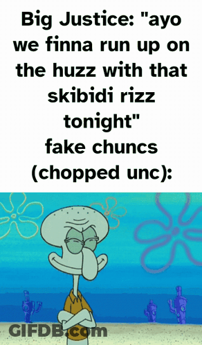Squidward Standing In Front Of Big Justice Poster GIF