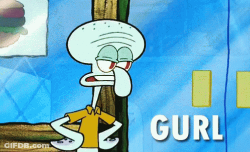 Squidward Standing In Front Of Hamburger GIF