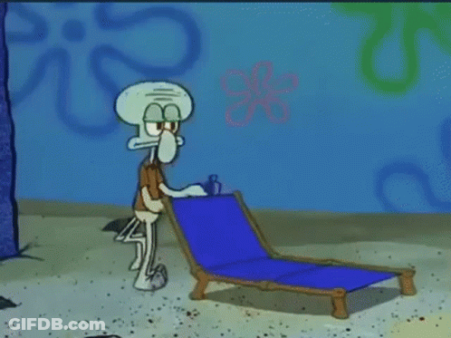 Squidward Standing With Blue Bag GIF