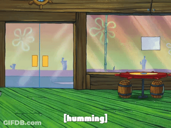 Squidward Sweeping The Floor At Krusty Krab GIF