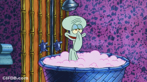 Squidward Taking A Bubble Bath GIF