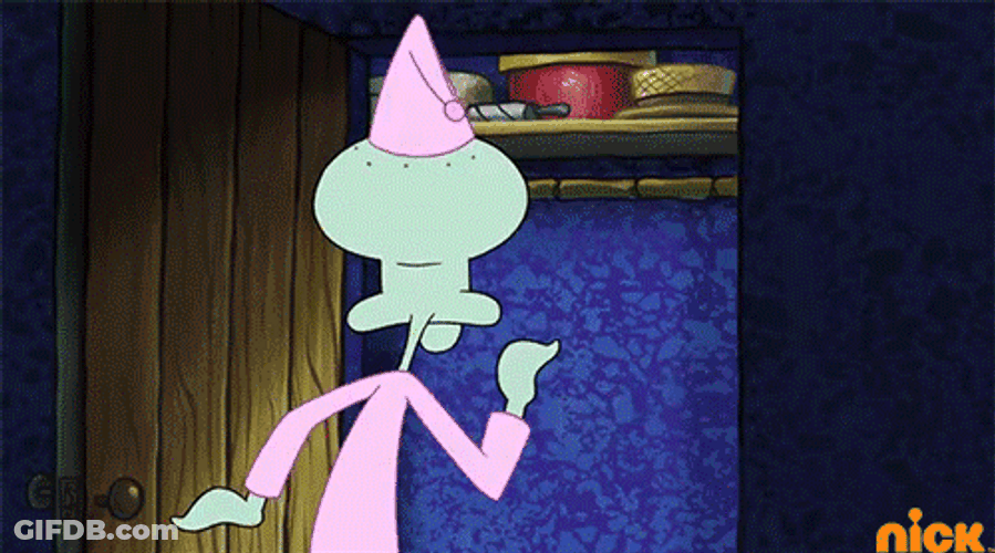 Squidward Tentacles Arranging Halloween Costumes GIF