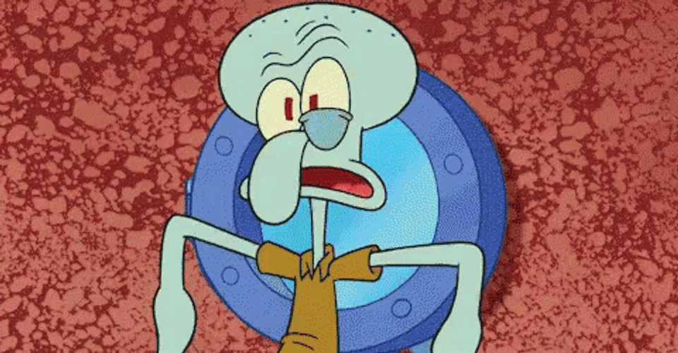 Squidward Tentacles Catching Breath Heart Pumping Fast GIF