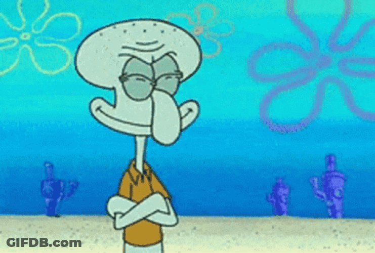 Squidward Tentacles Head Shrinking GIF