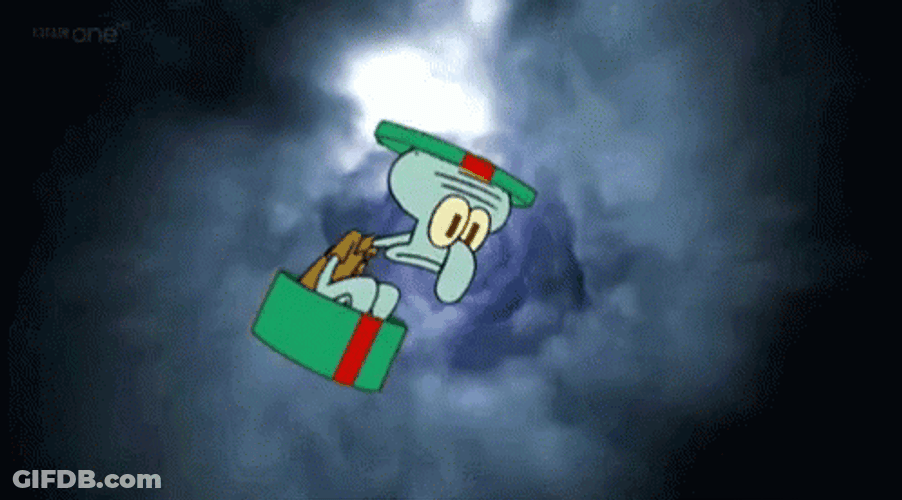 Squidward Tentacles In Vortex With Lightning GIF