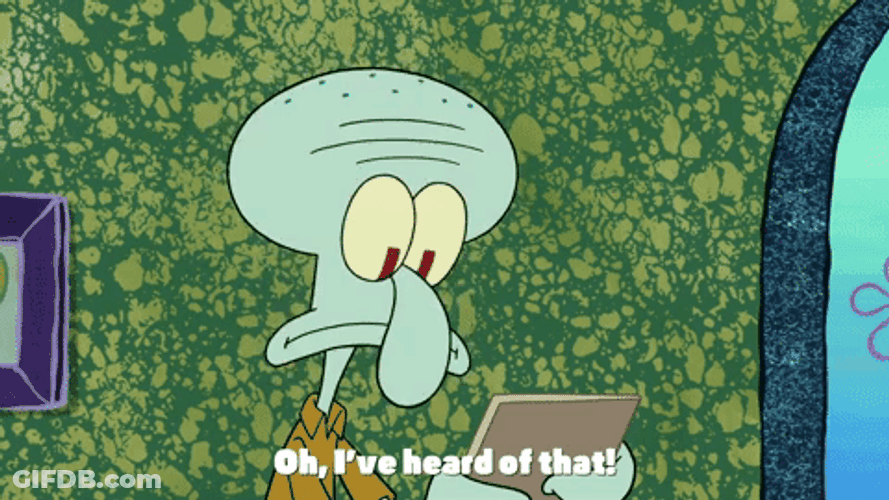 Squidward Tentacles Reading Letter GIF